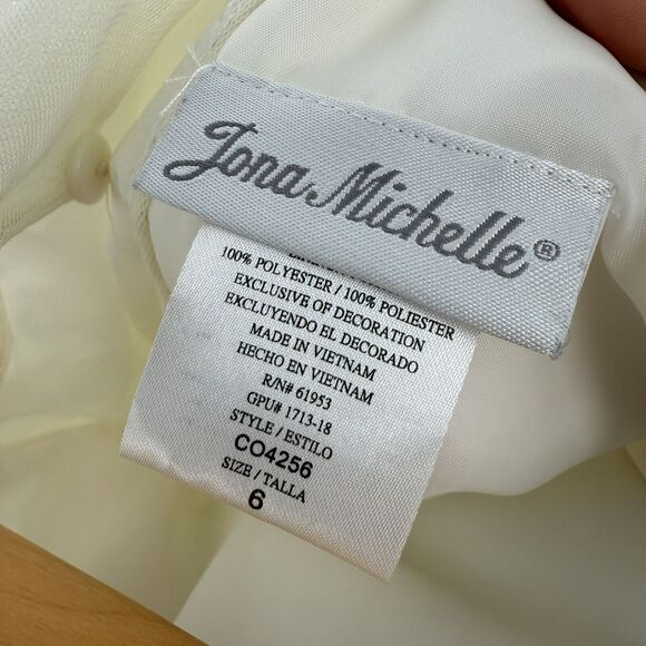 Jona Michelle Girls Size 6 Spring Easter Dress Satin & Embroidered Butterfly - Picture 7 of 7